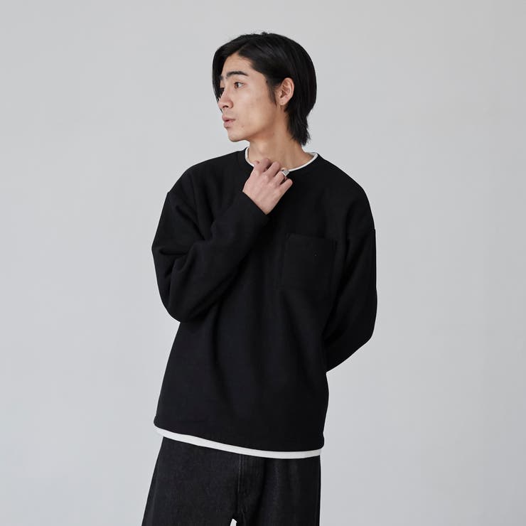コットンタッチワッフルフェイクレイヤードプルオーバー | coen【men】 | 詳細画像2 