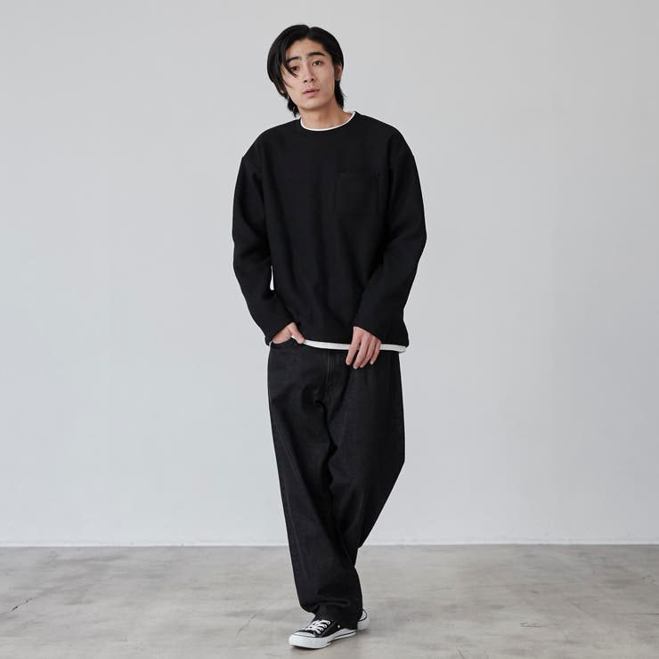 コットンタッチワッフルフェイクレイヤードプルオーバー | coen【men】 | 詳細画像3 