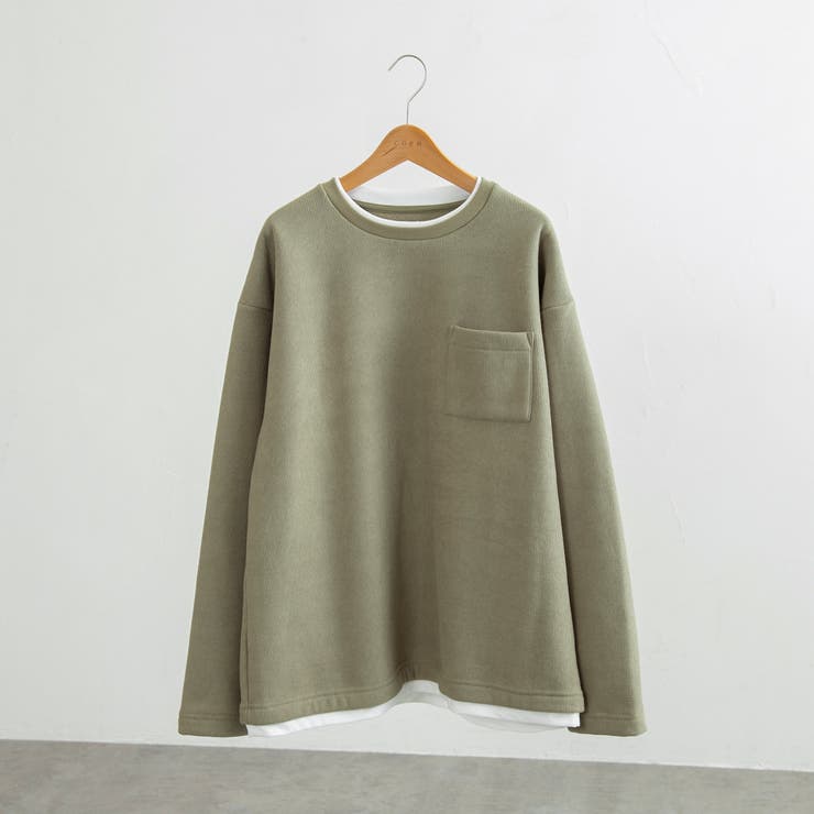 コットンタッチワッフルフェイクレイヤードプルオーバー | coen【men】 | 詳細画像22 