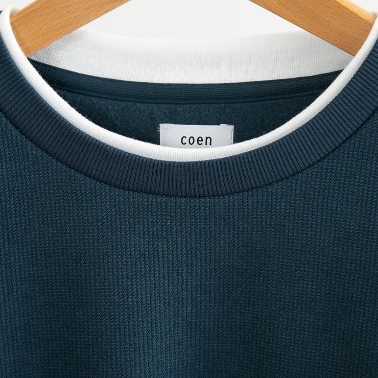 コットンタッチワッフルフェイクレイヤードプルオーバー | coen【men】 | 詳細画像29 