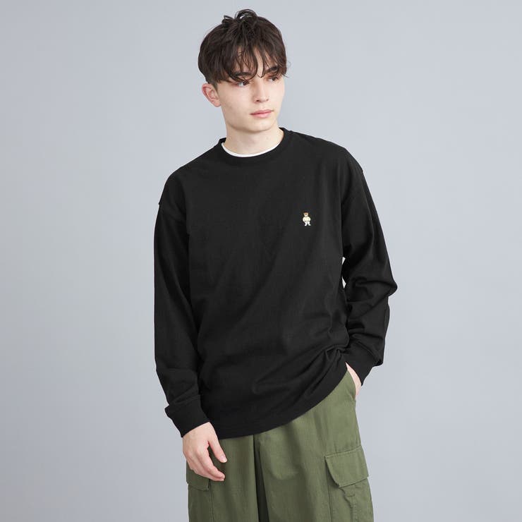 ワンポイントベア刺繍ロングスリーブTシャツ[品番：COEW0005166]｜coen