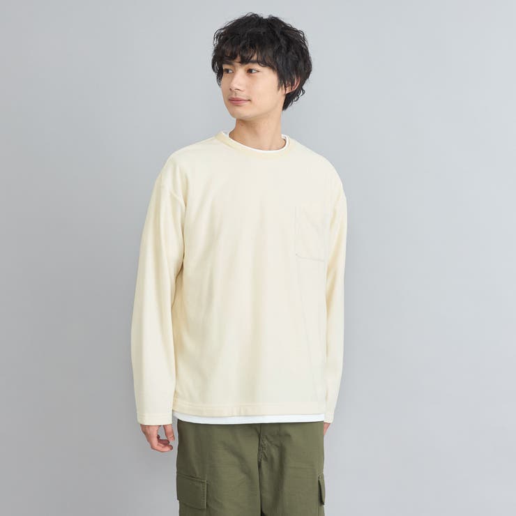 コットンタッチワッフルフェイクレイヤードロングスリーブTシャツ[品番：COEW0005341]｜coen【men】（コーエン）のメンズファッション通販｜SHOPLIST（ショップリスト）