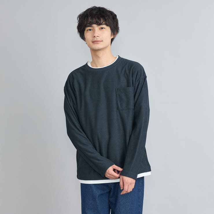 コットンタッチワッフルフェイクレイヤードロングスリーブTシャツ[品番：COEW0005341]｜coen【men】（コーエン）のメンズファッション通販｜SHOPLIST（ショップリスト）