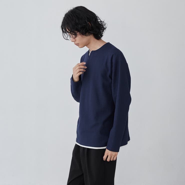 スキッパーレイヤードロングTシャツ | coen【men】 | 詳細画像9 