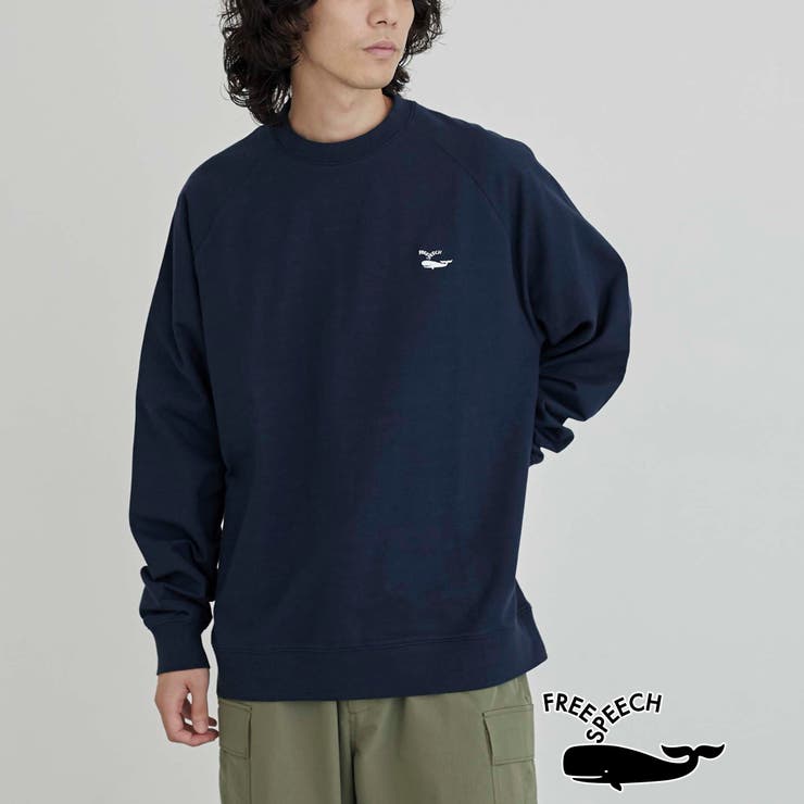 NAVY | FreeSpeech別注クルーネックスウェット | coen【men】