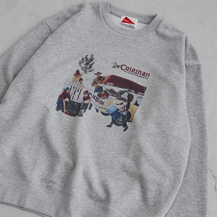 COLEMAN（コールマン）別注プリント裏毛クルーネックスウェット23AW