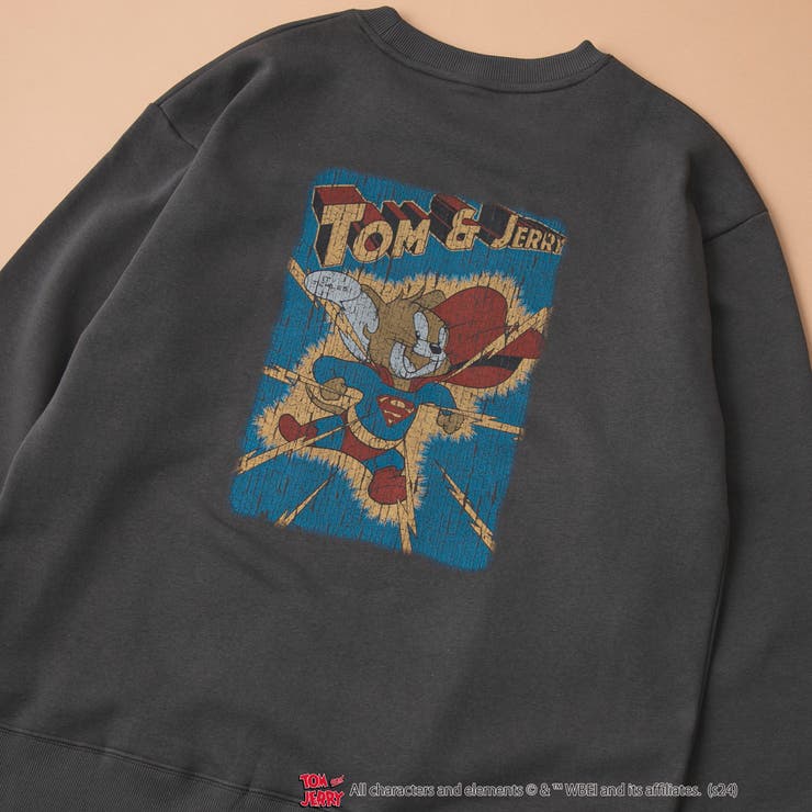 BLACK | TOM&JERRY ヴィンテージライクプリントスウェット | coen【men】