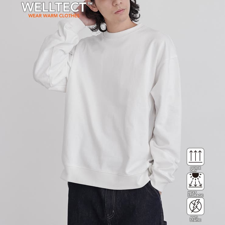 WHITE | 【WELLTECT】 クルーネックスウェット | coen【men】