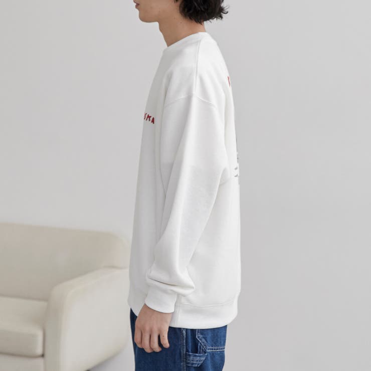 刺繍風発泡プリントクルーネックスウェット | coen【men】 | 詳細画像15 