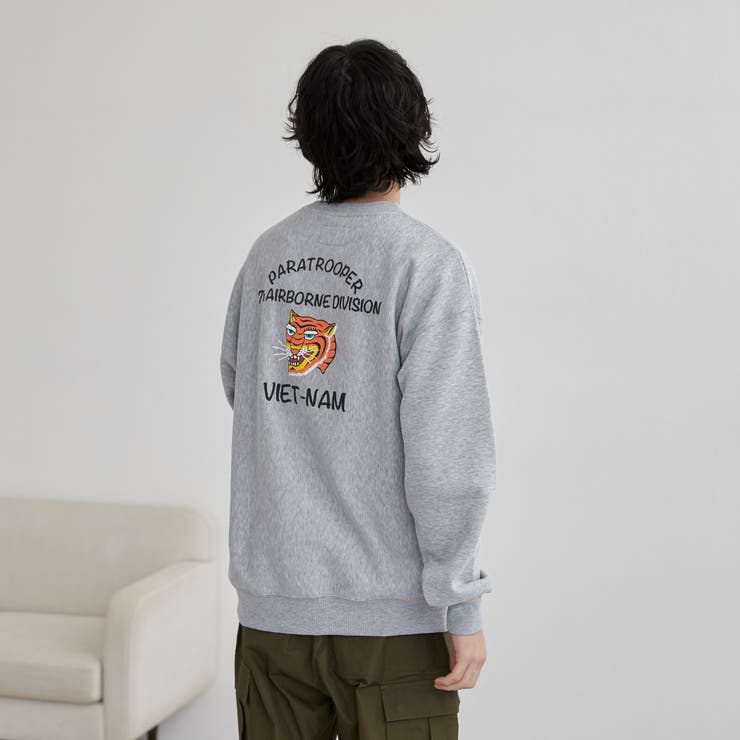 刺繍風発泡プリントクルーネックスウェット | coen【men】 | 詳細画像6 