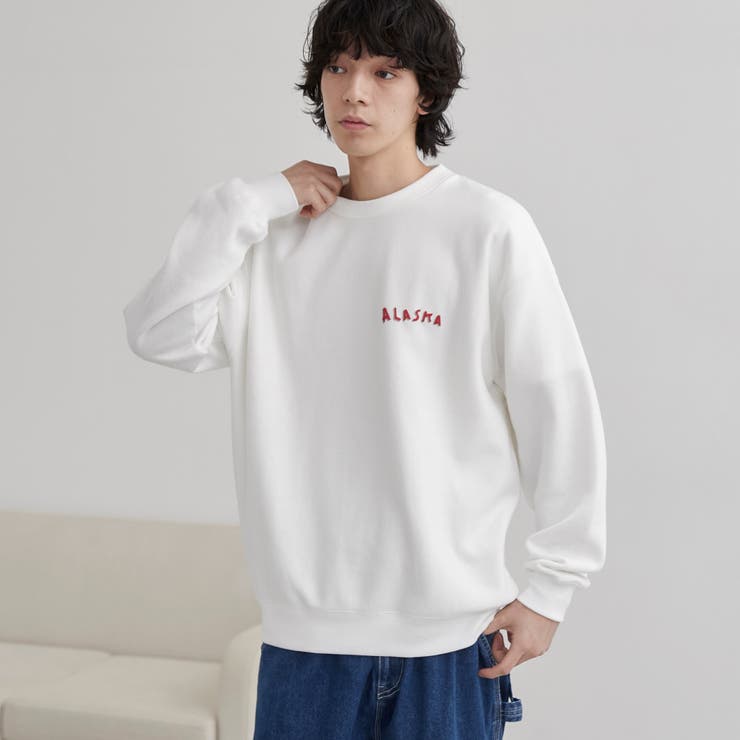 刺繍風発泡プリントクルーネックスウェット | coen【men】 | 詳細画像8 