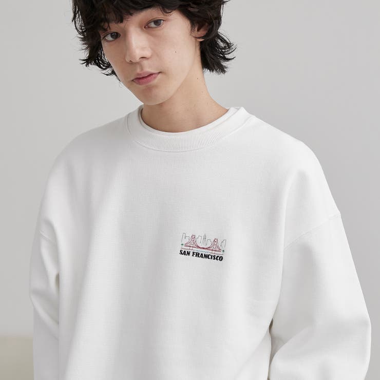 WHITE | ワンポイント刺繍カノコスウェット | coen【men】