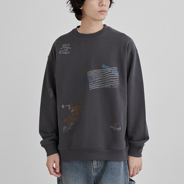 DK.GRAY | TOWNCRAFT（タウンクラフト）別注モチーフクルーネックスウェット | coen【men】