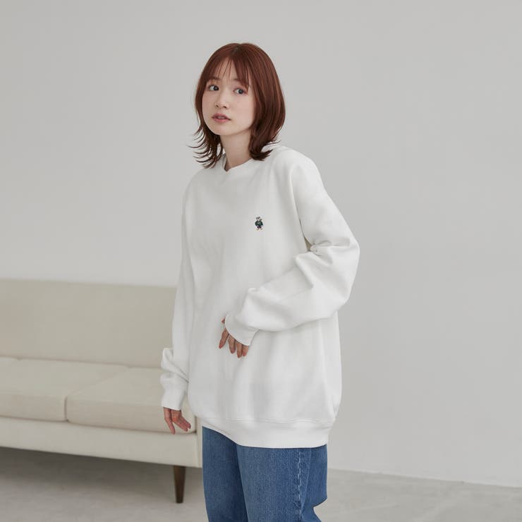 ワンポイントベア刺繍裏起毛クルーネックスウェット | coen【men】 | 詳細画像6 