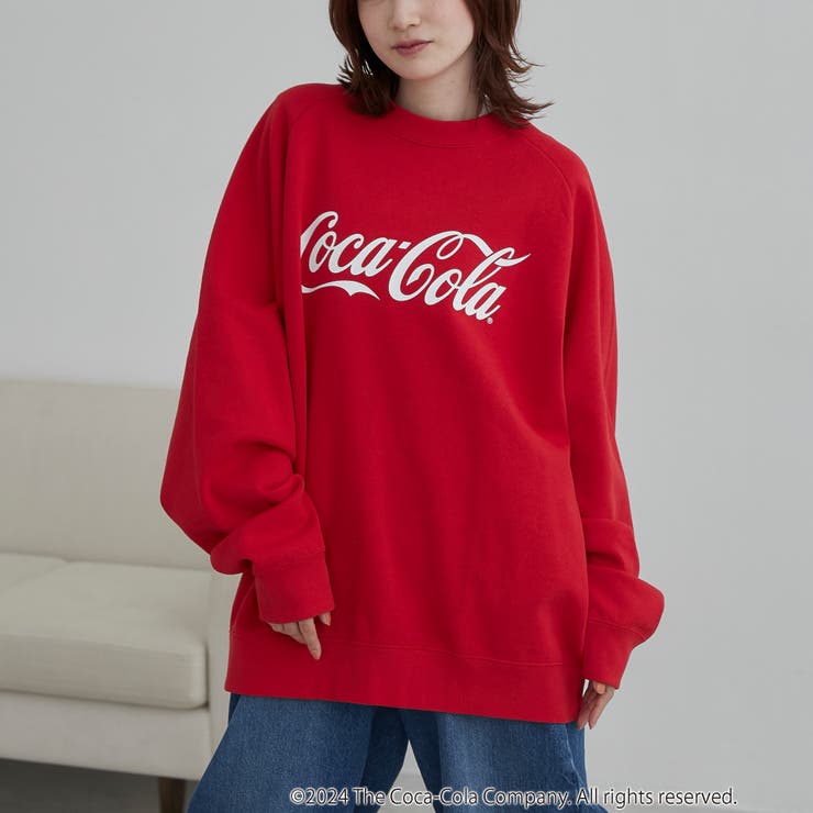 RED | Coca-Cola  ロゴクルーネックスウェット | coen【men】