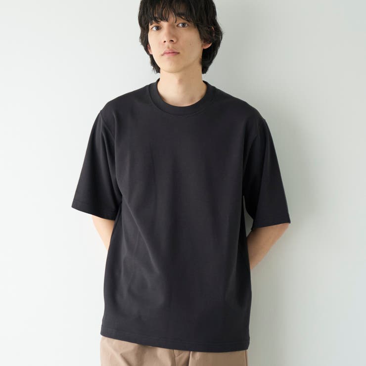 BLACK | クリーンプラスTシャツ ショートスリーブ【抗菌防臭 防汚（食品、衿部分の皮脂汚れ… | coen【men】