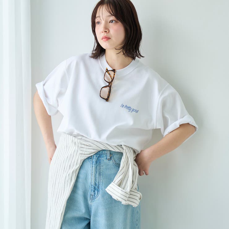 WHITE | クリーンプラスロゴTシャツ ショートスリーブ【抗菌防臭、防汚（食品、衿部分の皮脂… | coen【men】