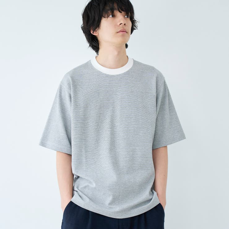 クリーンプラスボーダーTシャツ ショートスリーブ【抗菌防臭 防汚（食品、衿部分の… | coen【men】 | 詳細画像1 