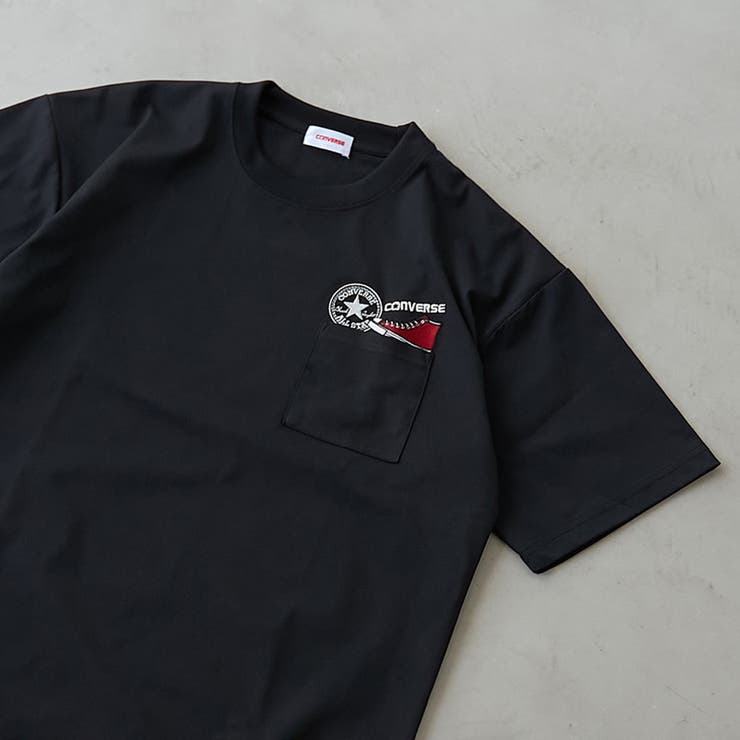 BLACK | 【WEB限定】converse（コンバース）エンブレム半袖Tシャツ | coen【men】