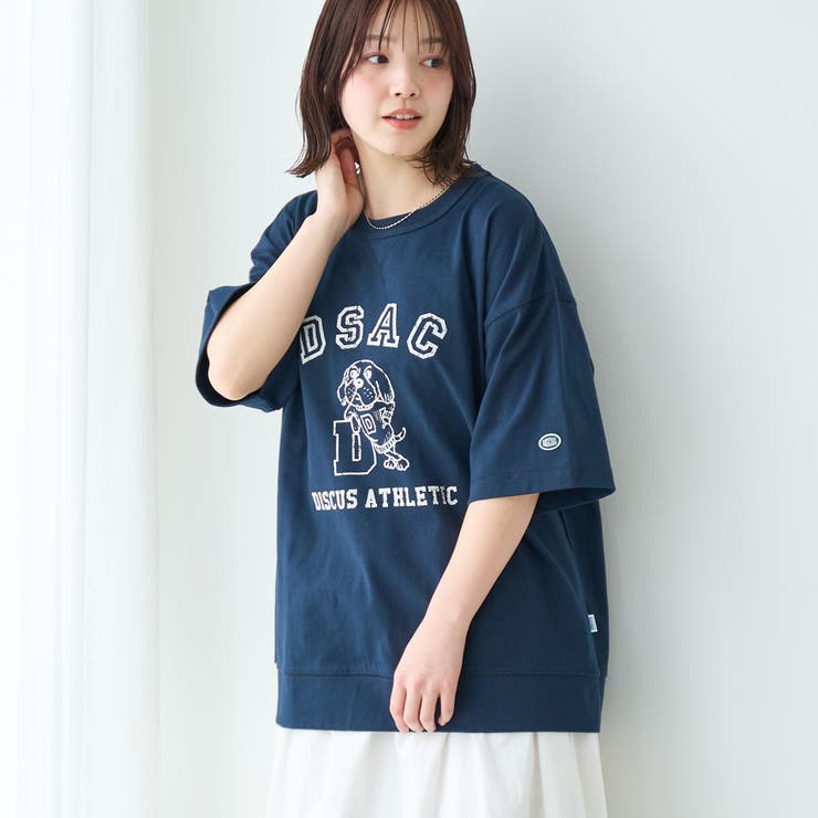 NAVY | DISCUS（ディスカス）別注カレッジスウェットTシャツ | coen【men】