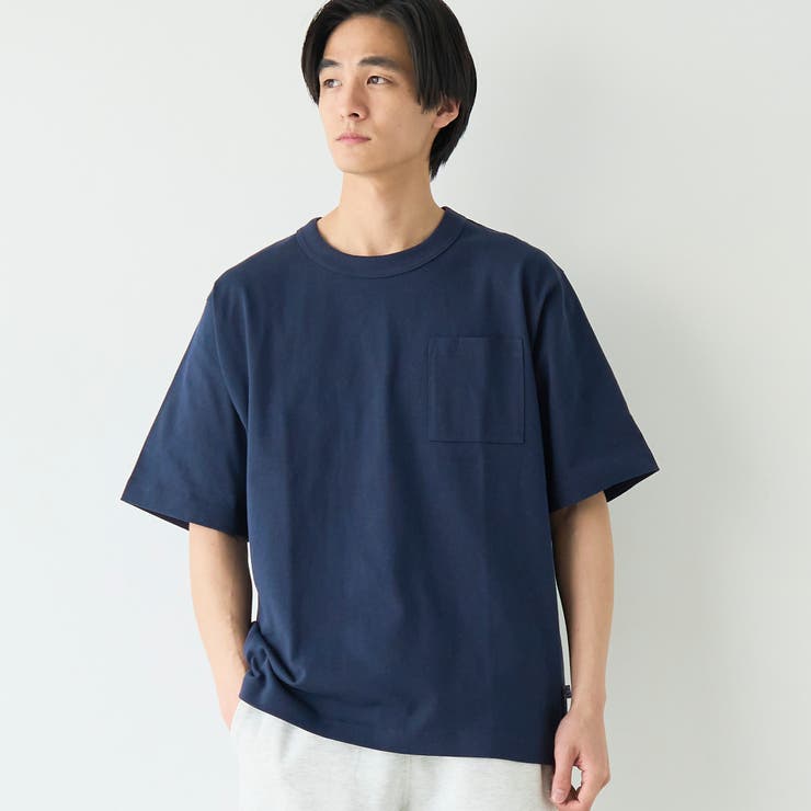 NAVY | RepurヘビーコットンポケットTシャツ【抗菌性、消臭性】 | coen【men】