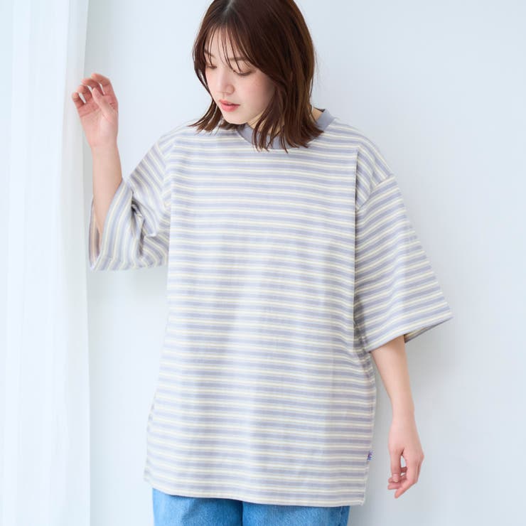 MD.GRAY | RepurヘビーコットンボーダーTシャツ【抗菌性、消臭性】 | coen【men】