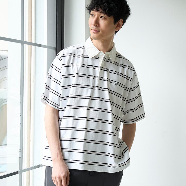WHITE | DISCUS（ディスカス）別注ラガーシャツショートスリーブ | coen【men】