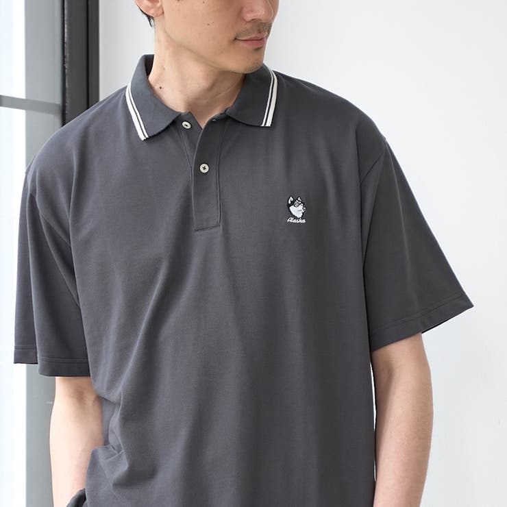 DK.GRAY | 【接触冷感】カノコアニマル刺繍ポロシャツ | coen【men】
