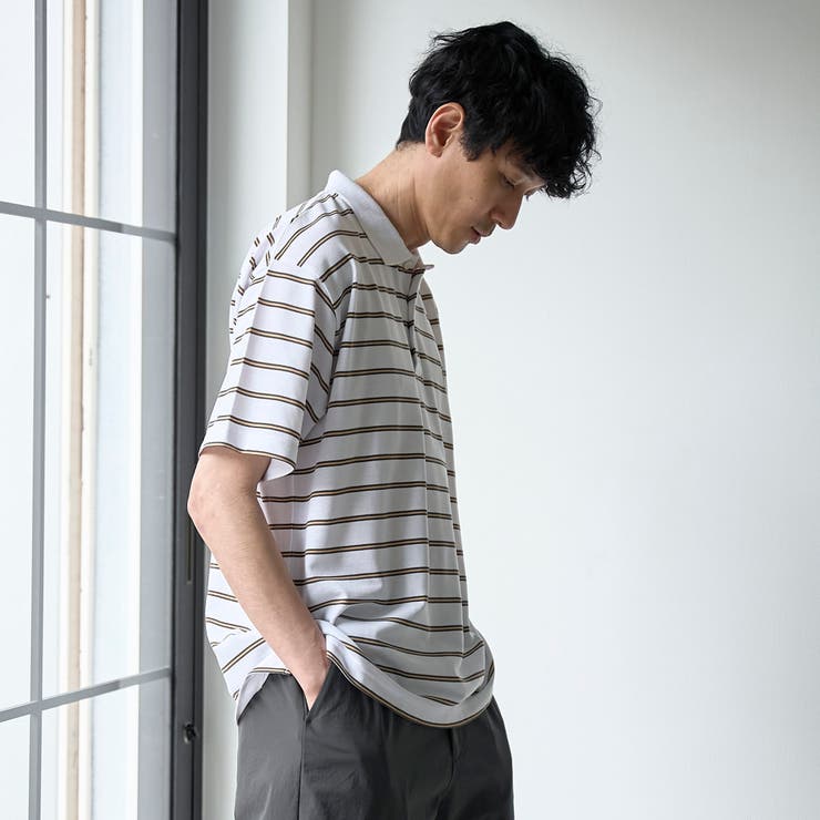 【接触冷感】カノコアニマルシシュウボーダーポロシャツ | coen【men】 | 詳細画像6 