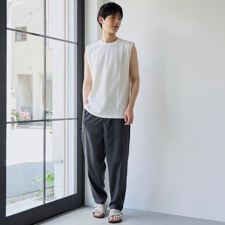 【形態回復性・ストレッチ性】SOLOTEX(R) ワッフルノースリーブTシャツ | coen【men】 | 詳細画像2 