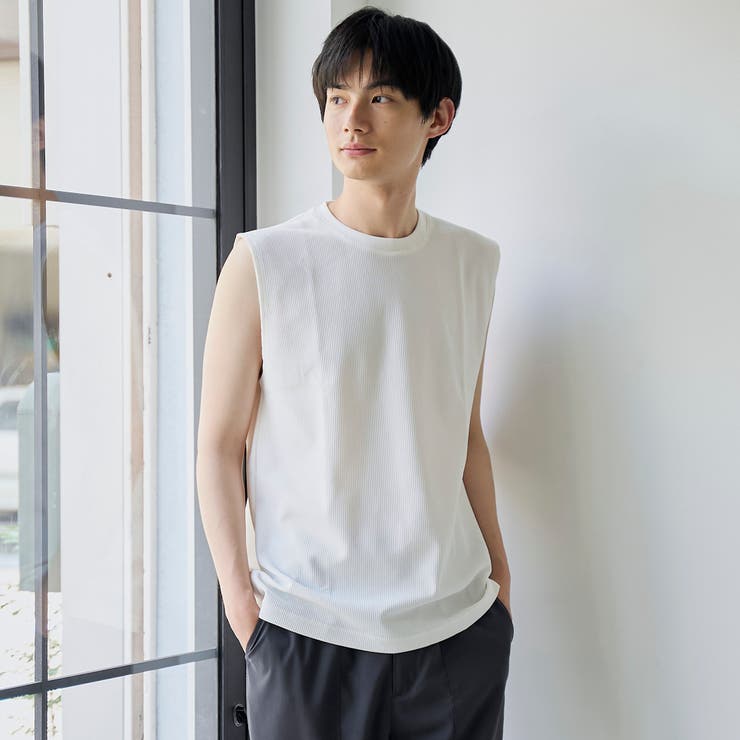 【形態回復性・ストレッチ性】SOLOTEX(R) ワッフルノースリーブTシャツ | coen【men】 | 詳細画像4 