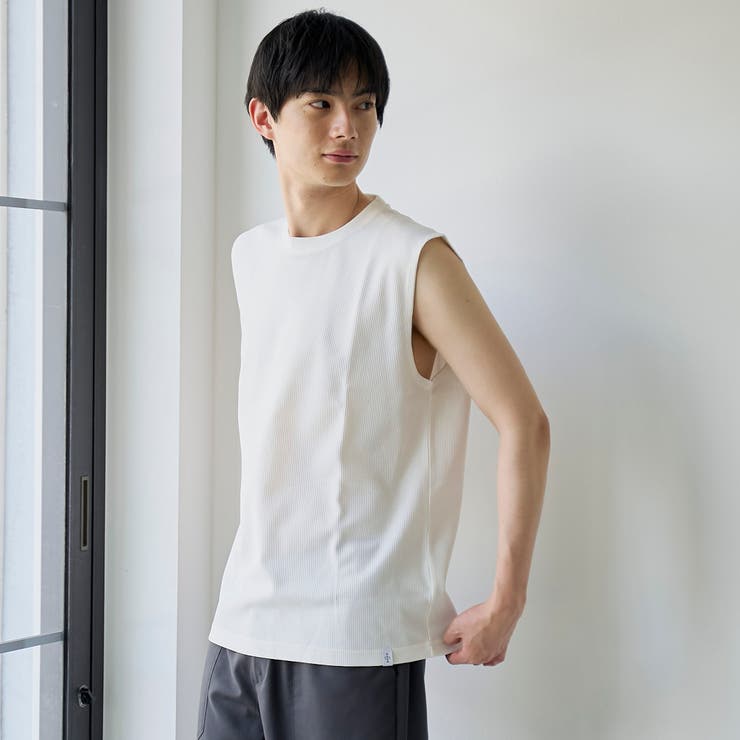 【形態回復性・ストレッチ性】SOLOTEX(R) ワッフルノースリーブTシャツ | coen【men】 | 詳細画像5 