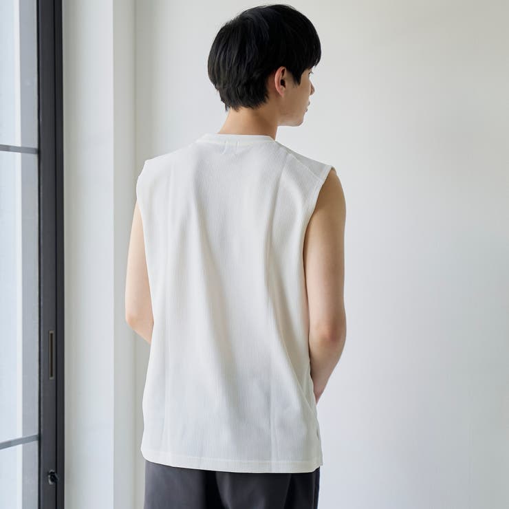 【形態回復性・ストレッチ性】SOLOTEX(R) ワッフルノースリーブTシャツ | coen【men】 | 詳細画像6 