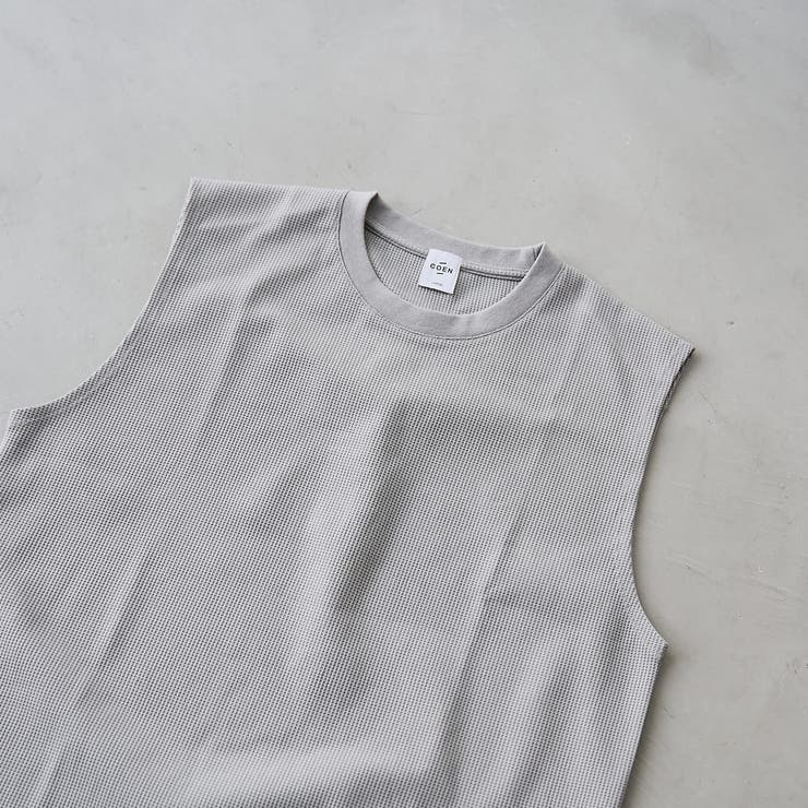 【形態回復性・ストレッチ性】SOLOTEX(R) ワッフルノースリーブTシャツ | coen【men】 | 詳細画像8 