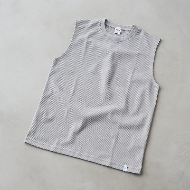 LT.GRAY | 【形態回復性・ストレッチ性】SOLOTEX(R) ワッフルノースリーブTシャツ | coen【men】
