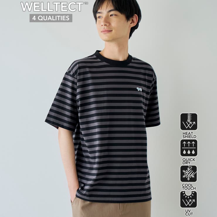 Penneys×WELLTECT別注ボーダーTシャツ【UVカット 接触冷感 吸水… | coen【men】 | 詳細画像1 