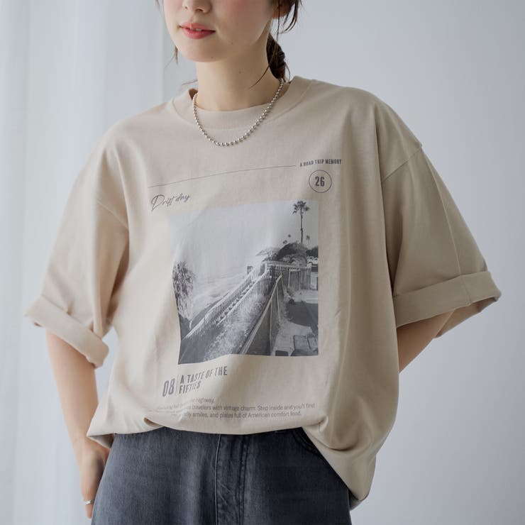 BEIGE | 西海岸フォトプリントTシャツ | coen【men】