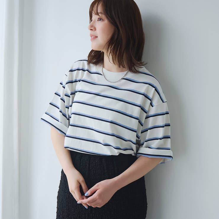 WHITE | USAコットンサーフボーダー半袖Tシャツ | coen【men】