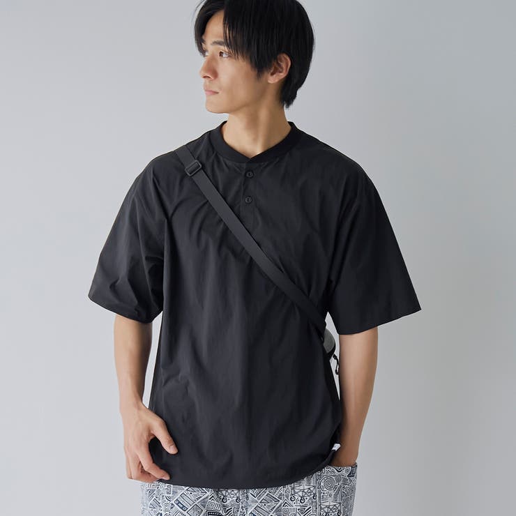 BLACK | ミニリップヘンリーTシャツ | coen【men】