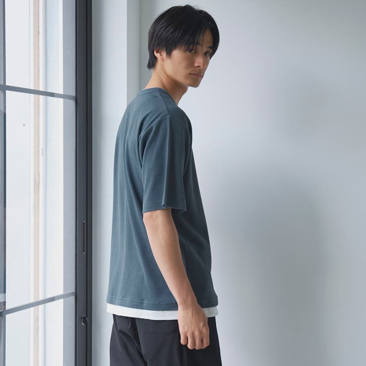 キーネックフェイクレイヤード半袖Tシャツ | coen【men】 | 詳細画像10 