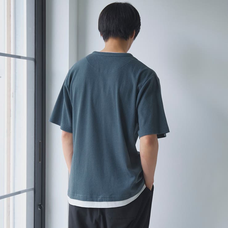 キーネックフェイクレイヤード半袖Tシャツ | coen【men】 | 詳細画像11 