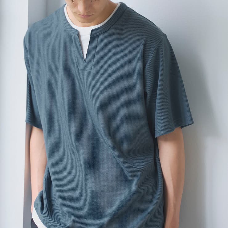キーネックフェイクレイヤード半袖Tシャツ | coen【men】 | 詳細画像12 