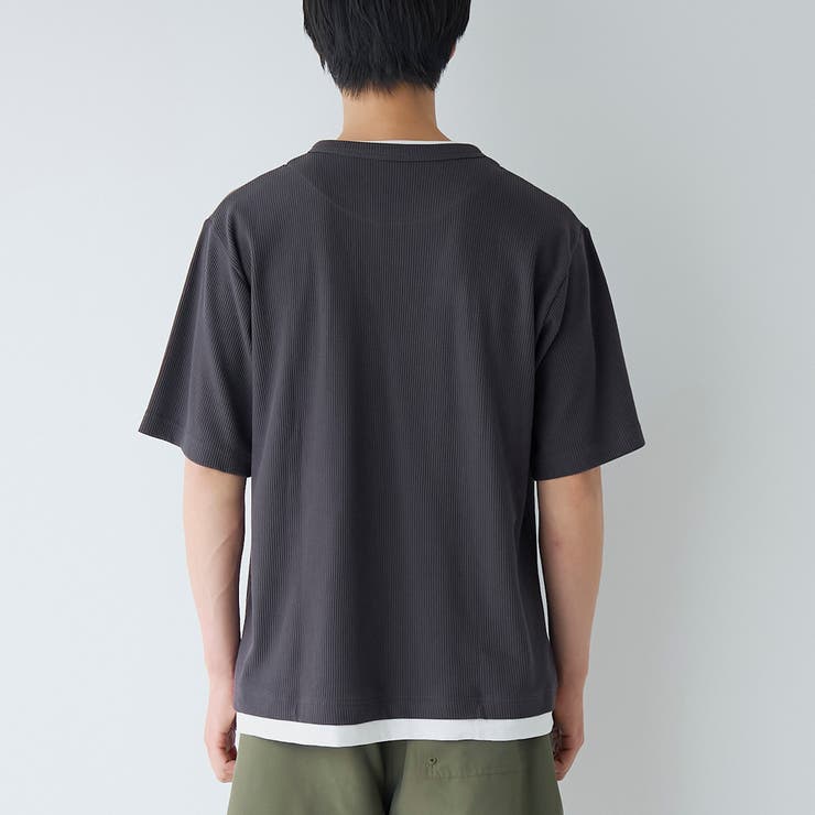 キーネックフェイクレイヤード半袖Tシャツ | coen【men】 | 詳細画像21 