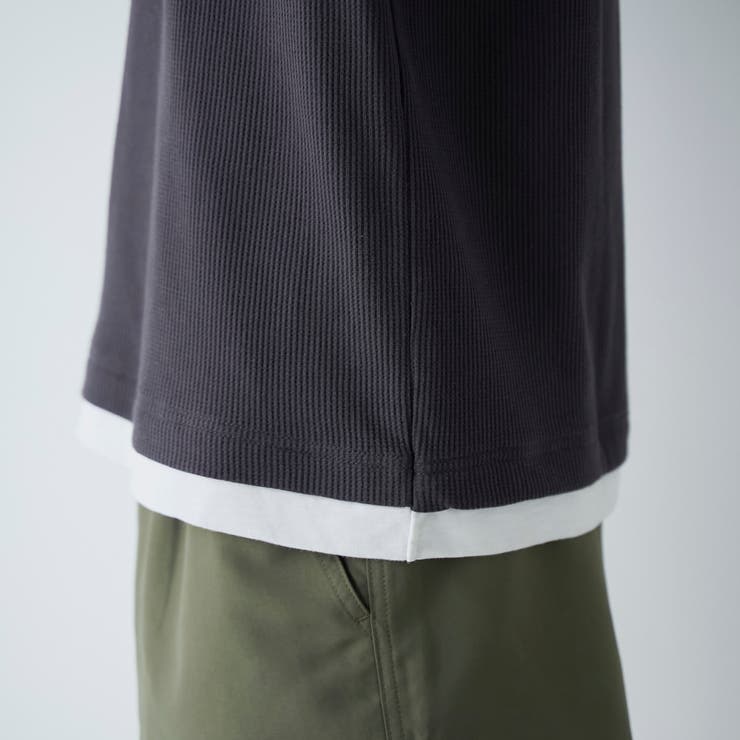 キーネックフェイクレイヤード半袖Tシャツ | coen【men】 | 詳細画像25 