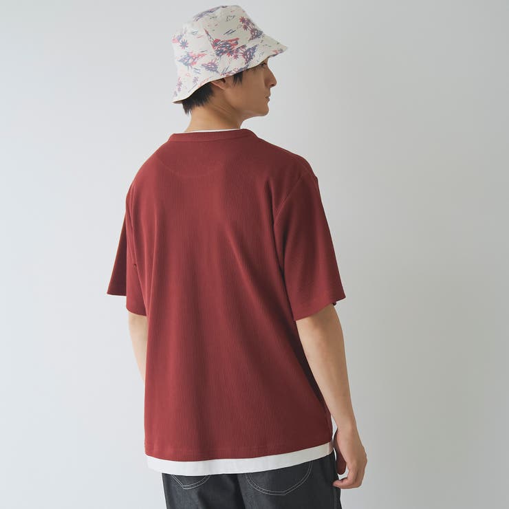 キーネックフェイクレイヤード半袖Tシャツ | coen【men】 | 詳細画像6 
