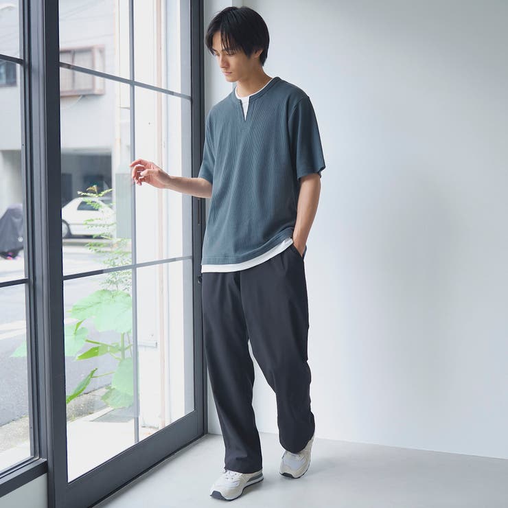 キーネックフェイクレイヤード半袖Tシャツ | coen【men】 | 詳細画像7 