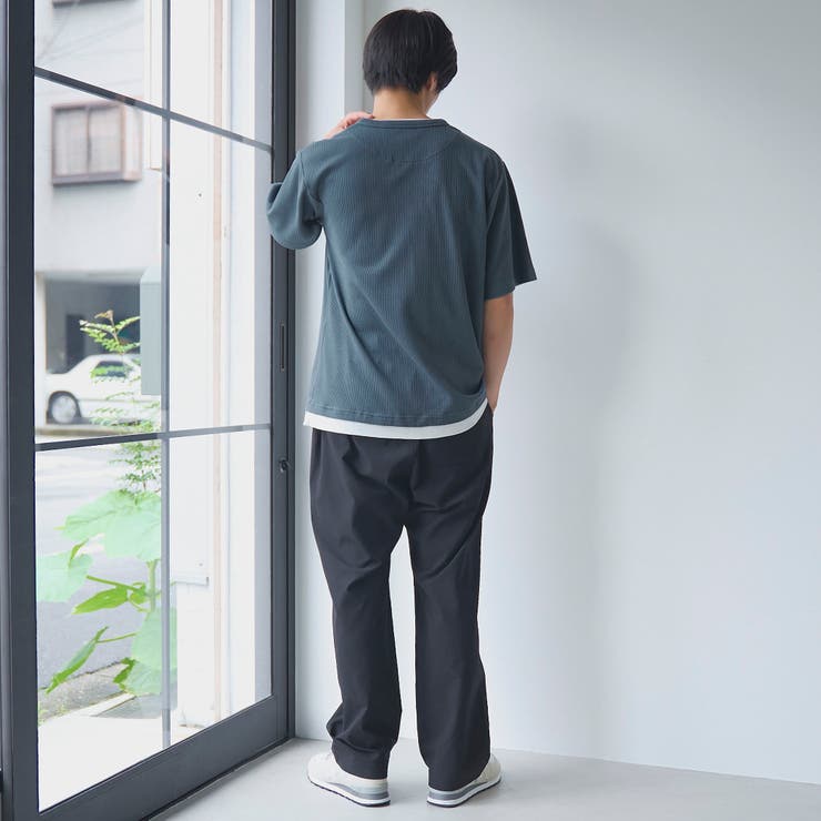 キーネックフェイクレイヤード半袖Tシャツ | coen【men】 | 詳細画像8 
