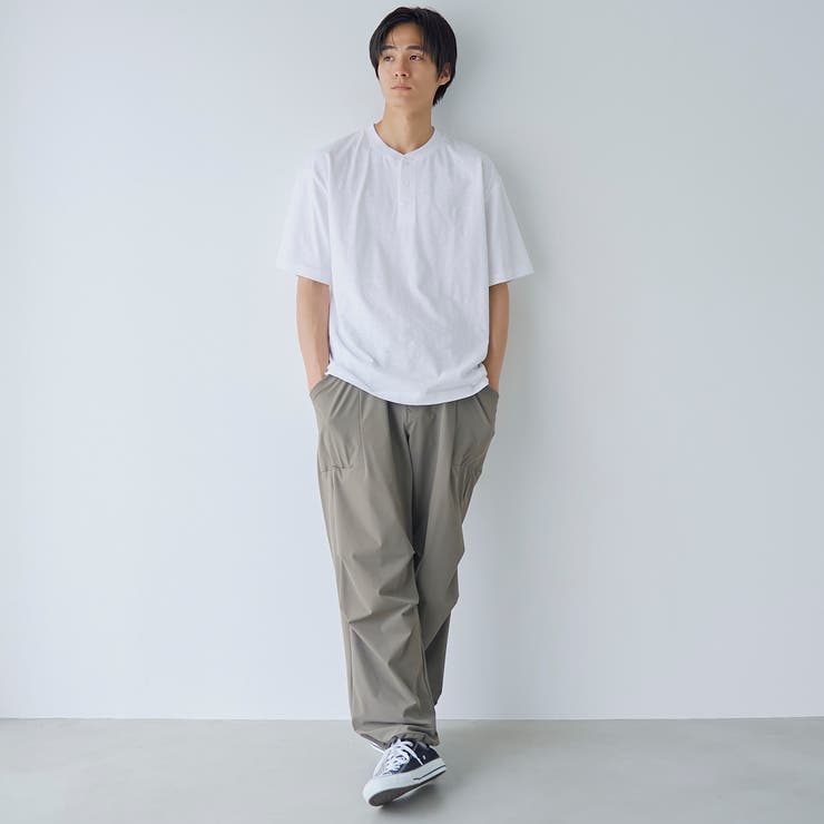 スラブ天竺ヘンリーネック半袖Tシャツ | coen【men】 | 詳細画像2 