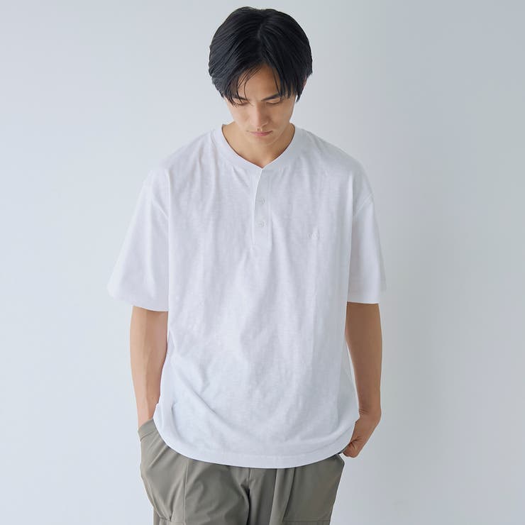スラブ天竺ヘンリーネック半袖Tシャツ | coen【men】 | 詳細画像4 