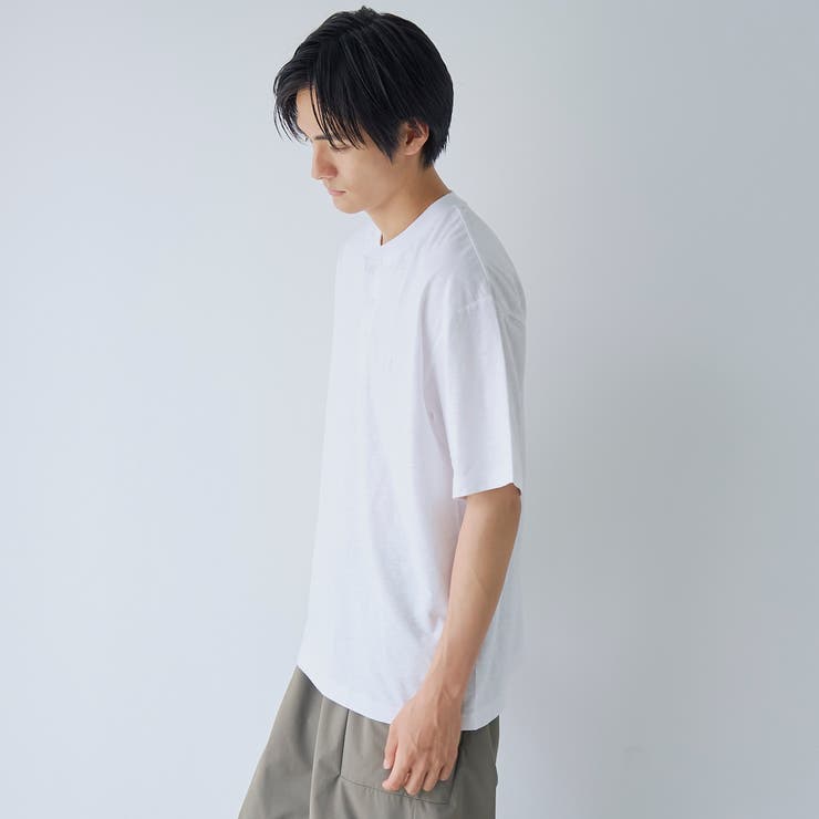 スラブ天竺ヘンリーネック半袖Tシャツ | coen【men】 | 詳細画像5 